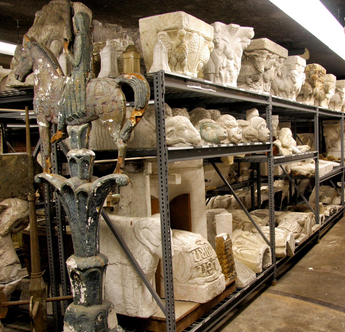 GlencairnMuseum's tweet photo. Did you know that a large underground space, once used by the Pitcairn family as a garage (and complete with car turntable), is now a storage area filled with thousands of plaster models? #GlencairnBehindTheScenes #plastermodels #architecturalmodels #architecture https://t.co/RaN7hQaTvx