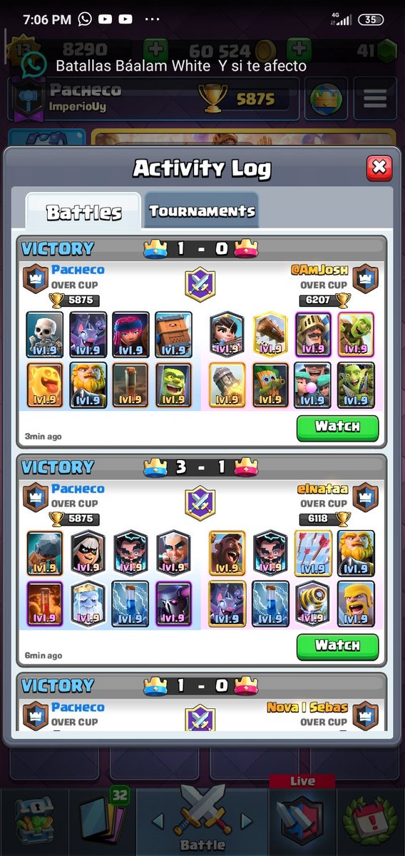 !Muy contento con el resultado de hoy con @BWhite_Academy!
Gané el 1c1, gané una partida del 3c3 bo1 y barri en el koth
Vamos equipo💪💪