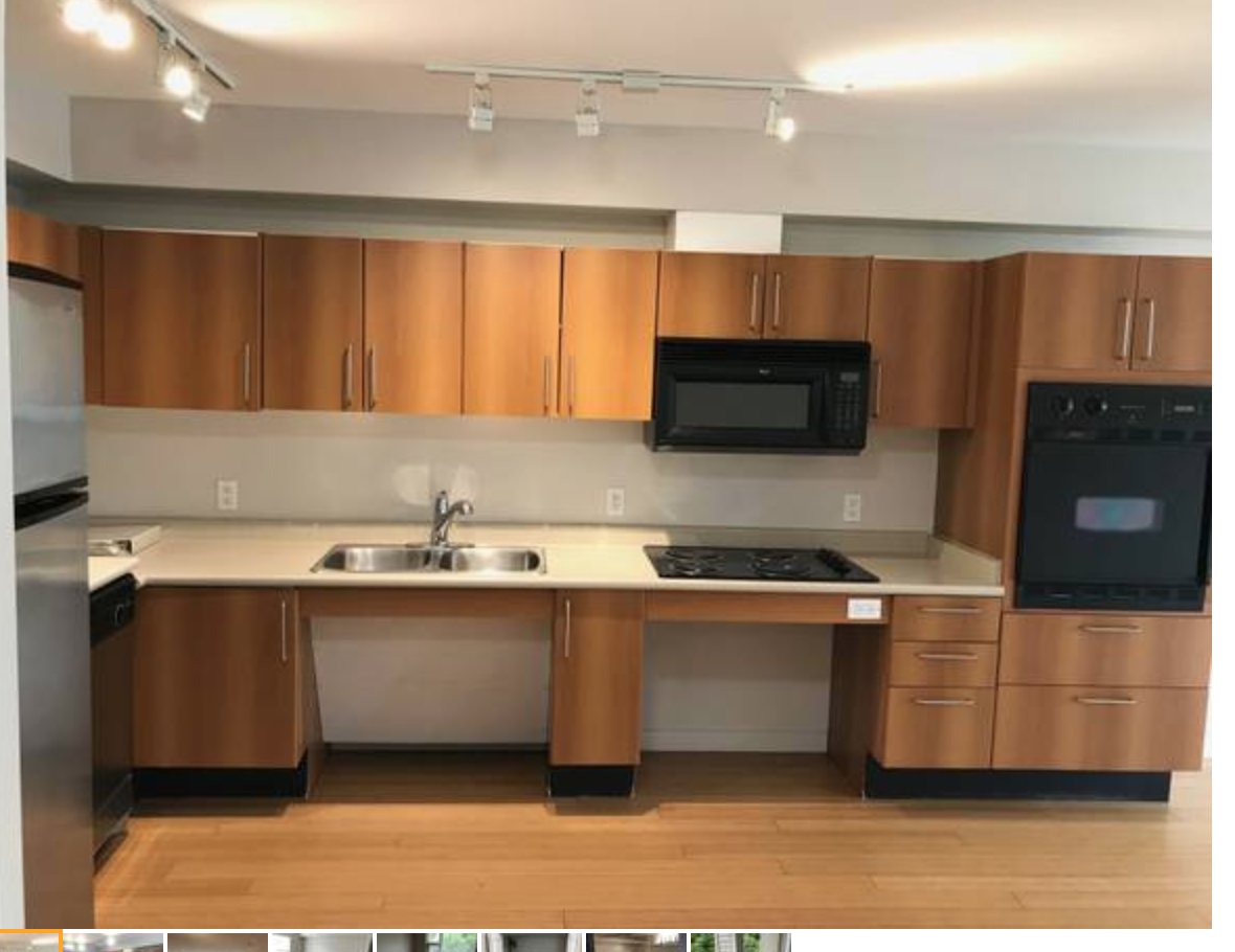 Non-disabled people only: What's one major problem with this 'wheelchair-adapted' kitchen? (It's currently on craigslist and accessible housing listing for Vancouver btw.) $1875/month BC disability rent max is $375/month