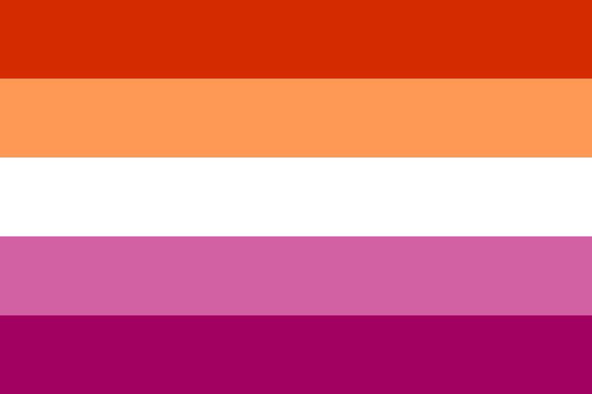 lesbian flag and strawberry orange sherbert