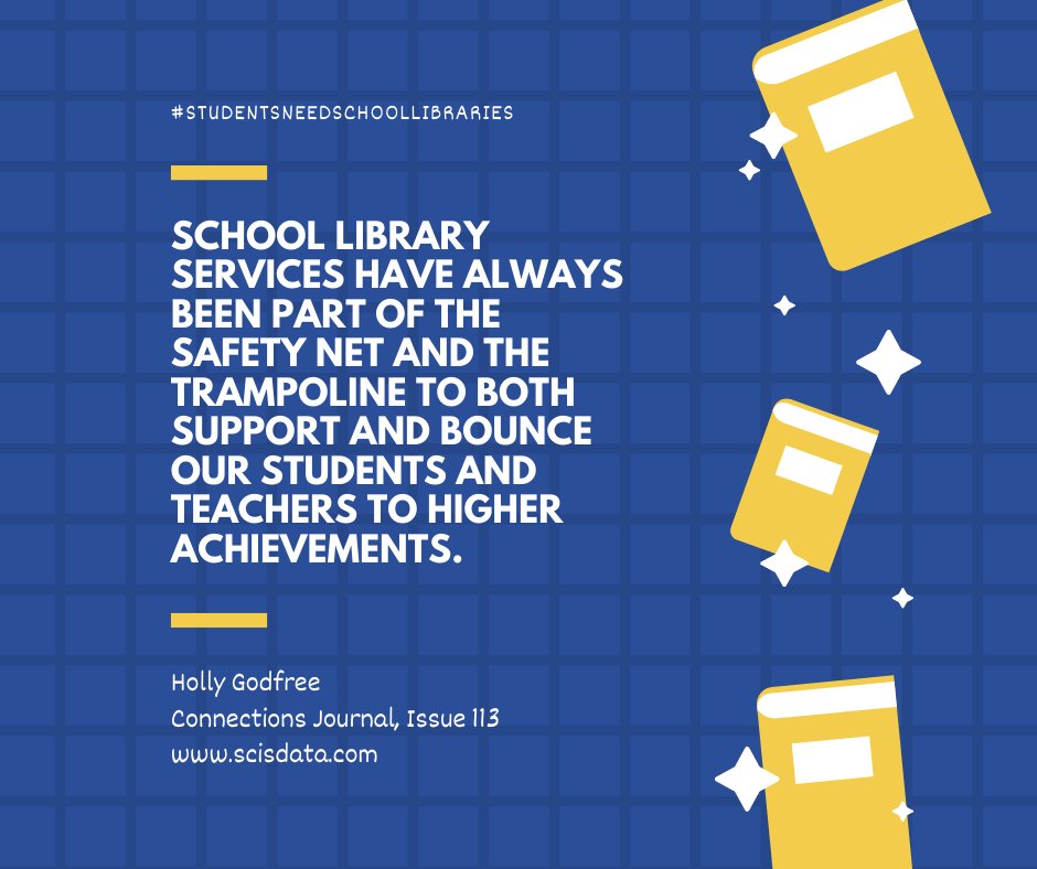 scisdata's tweet photo. Campaign coordinator Holly Godfree explores the techniques school library staff can use to support the #StudentsNeedSchoolLibraries campaign in the latest issue of Connections magazine. To read the article and for a copy of this great #scisposter visit https://t.co/wYPNXvHNaI! https://t.co/hhXIh7pCKx
