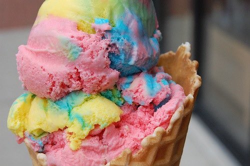 pansexual flag as this ice cream that i don’t know the name of but looks tasty