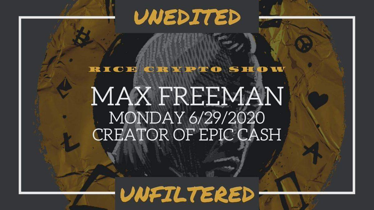 RiceTVx's tweet photo. Get early access to the interview I did w/ #MaxFreeman, creator of @EpicCashTech, on my #Patreon channel!
The edited version will be on my public channels this weekend!
For only $5 a month, you get exclusive content, & you can help support what I do!
https://t.co/O7Pr3x3A9Z https://t.co/AvTR05vZWl