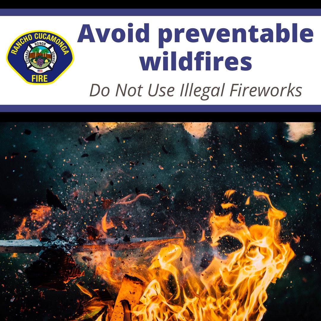RCFD_PIO's tweet photo. Illegal fireworks recently sparked the #TraverseFire in Utah, burning hundreds of acres & causing evacuations. For the safety of our community, do NOT use illegal fireworks.
☎️Report fireworks after hours / on holidays: (909) 941-1488
☎️Report during office hours: (909) 477-2770 https://t.co/WLcPTjdabn