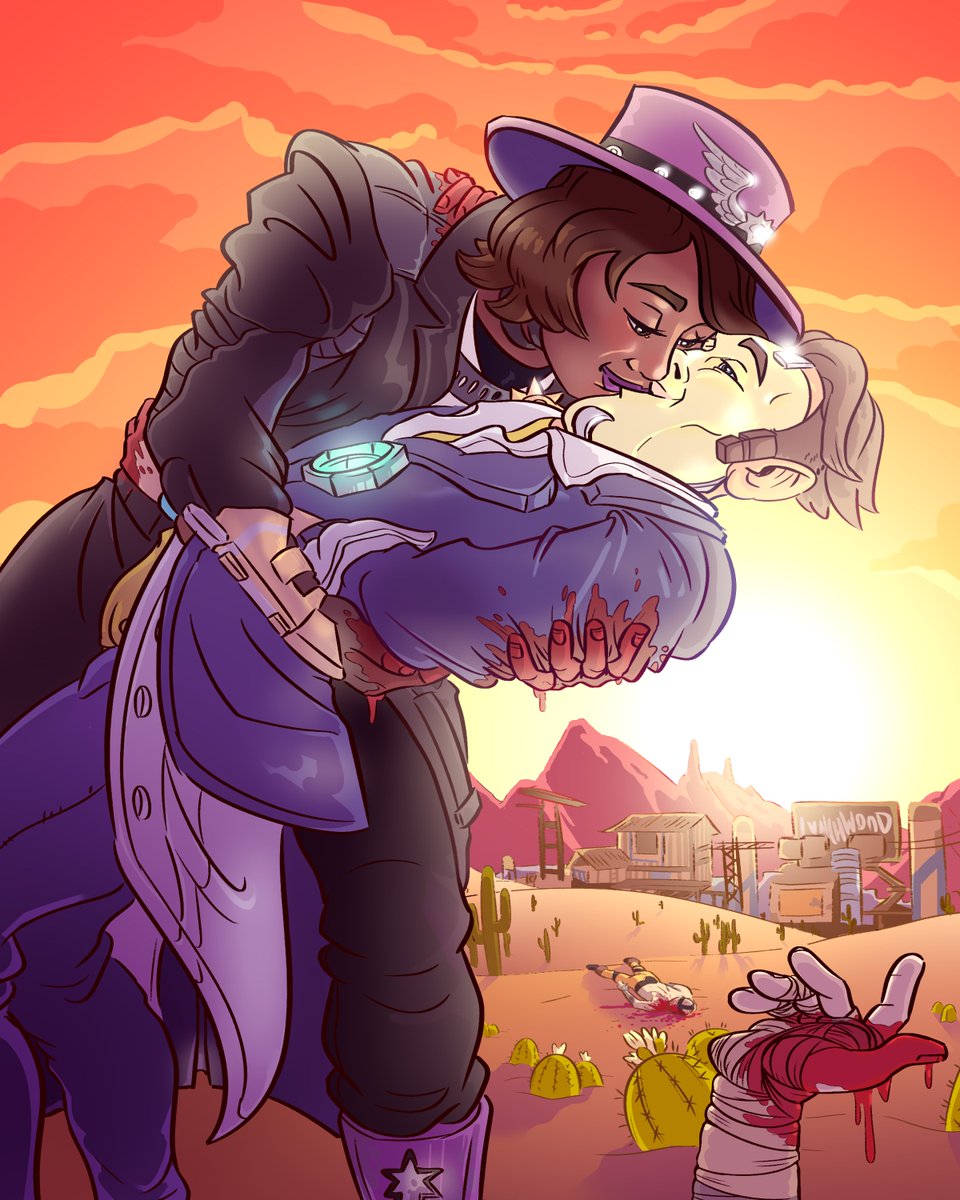 CW cartoon blood, corpses

A sinister yet romantic #Borderlands commission for His Majesty, @DaliDarlingCo! Nisha and Handsome Jack are snaggin' a sunset smooch after a long day of target practice.

#borderlandsfanart #handsomejack #borderlands #sheriffoflynchwood #desertsunset