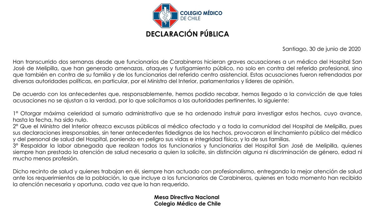 Colegio Médico de Chile - Colmed Chile tweet media