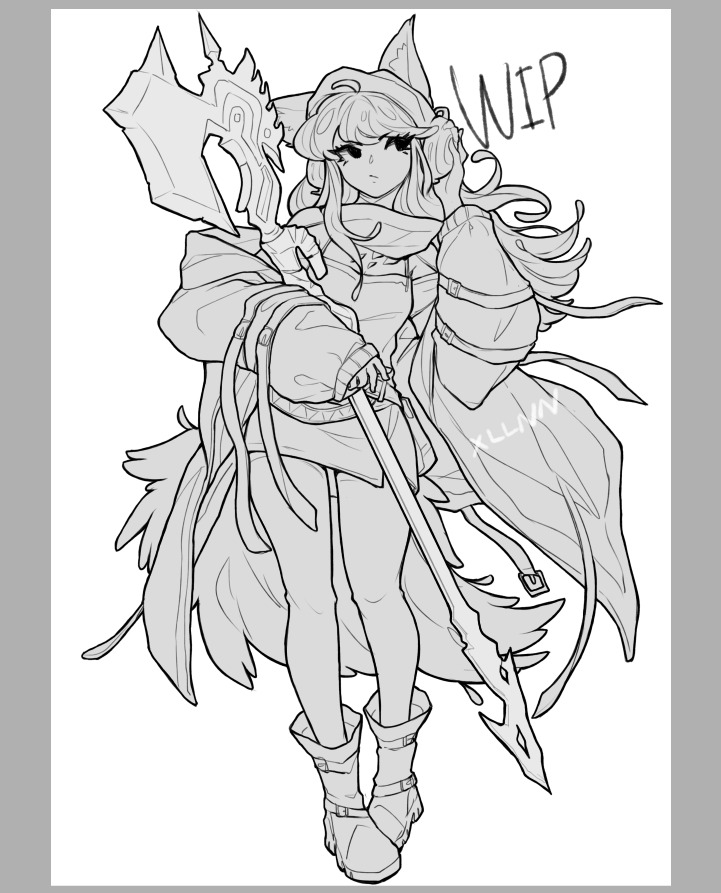 Been working on this for a fun lil art collab! 
Frostleaf from Arknights! 