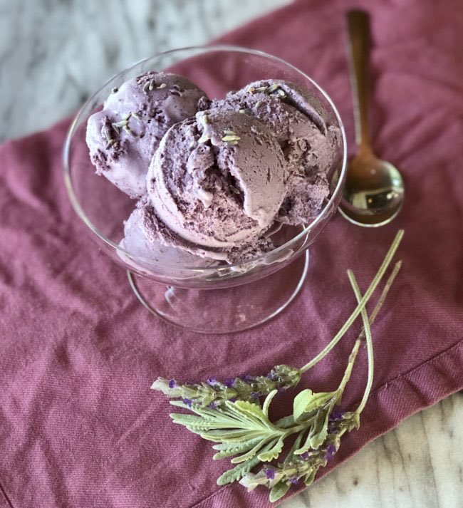 asexual flag as this really bougie earl grey lavender ice cream