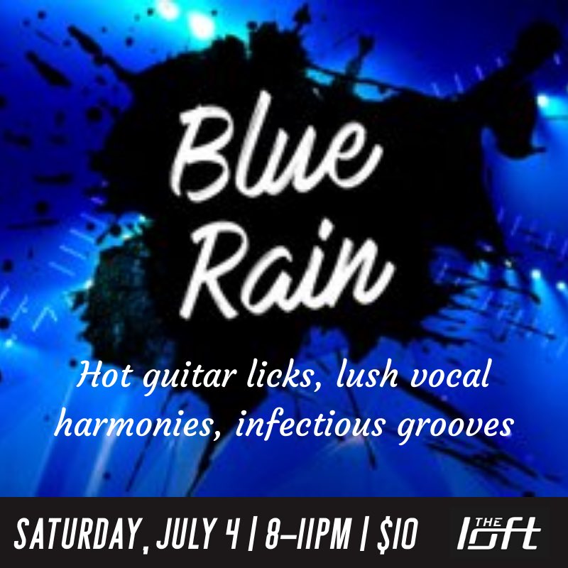 Blue Rain the band will be ready to rock at The Loft Pub on this Saturday. They play hot guitar licks, lush vocal harmonies, and infectious grooves. You won’t want to miss it! 

loftpubvictoria.com