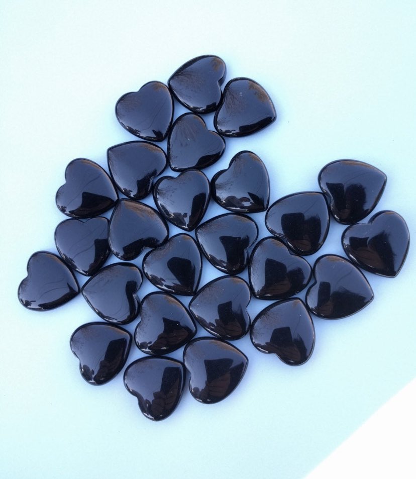 black onyx hearts for my mom and i for protection.