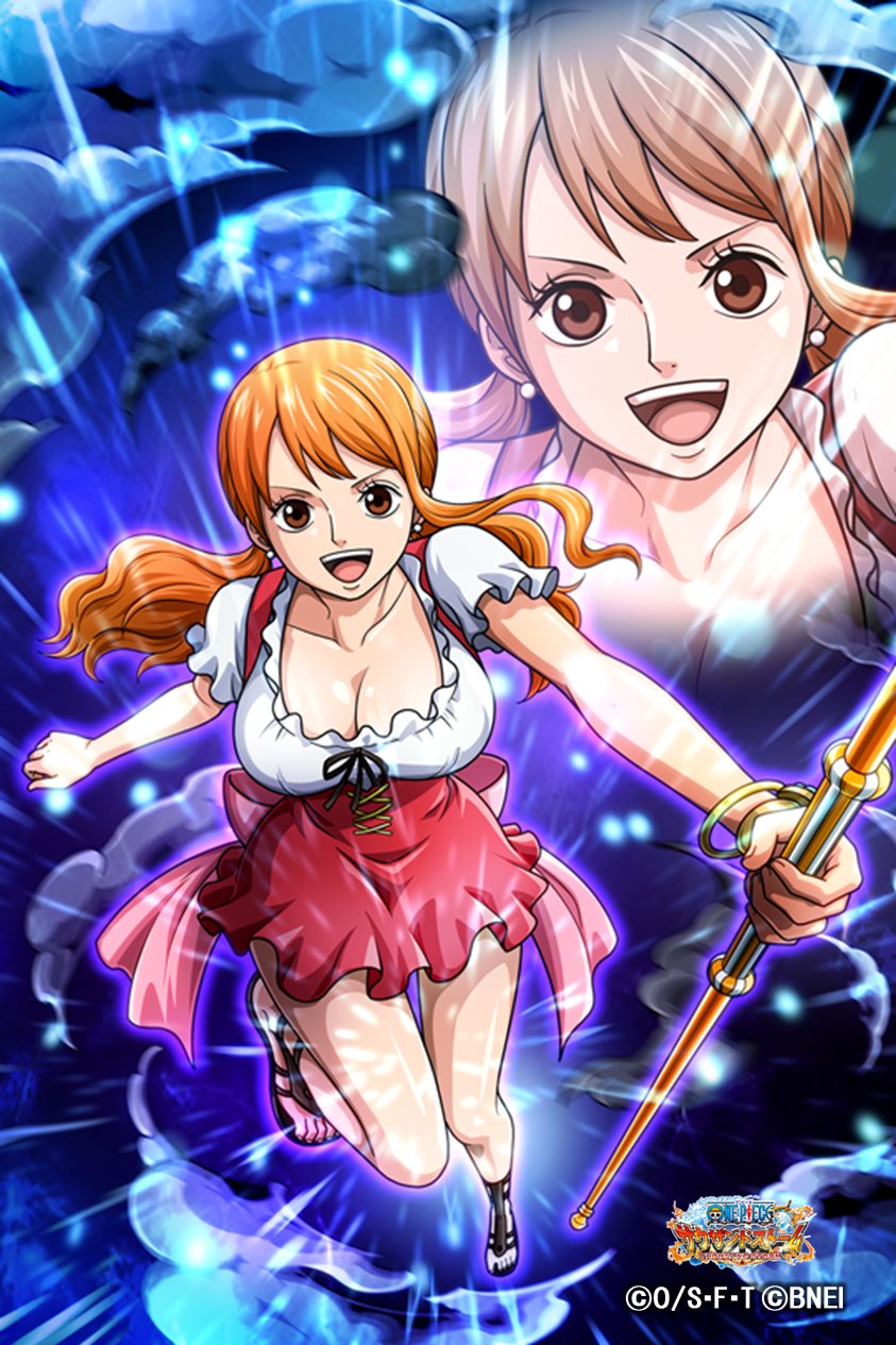 One Piece サウザンドストーム ハッピーバースデー ナミ 本日は 麦わらの一味の航海士 ナミ の誕生日 おめでとうございます 皆さまからのお祝いコメントをお待ちしております ゲーム内にもお祝いのオブジェクトが登場 ワンピース ナミ誕生