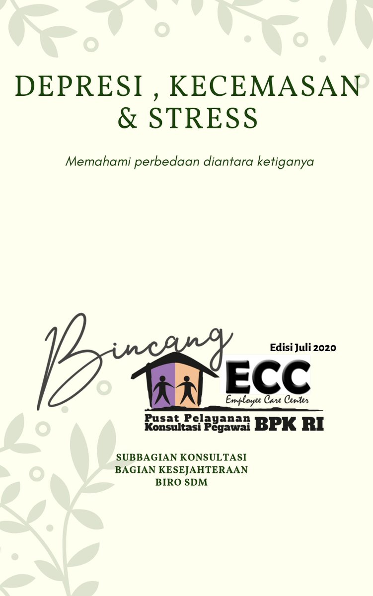 eccbpk's tweet photo. Hai, Sobat ECC. Bulan Juli ini Bincang ECC membahas mengenai hal yang tidak jarang kita dengar yaitu Depresi, kecemasan, dan stres. Tahukah kamu perbedaan diantara ketiganya? Baca bincang ECC berikut ini serta cari tahu tingkatan depresi, kecemasan, dan stress pada diri Anda! https://t.co/2VpGLx3tFz