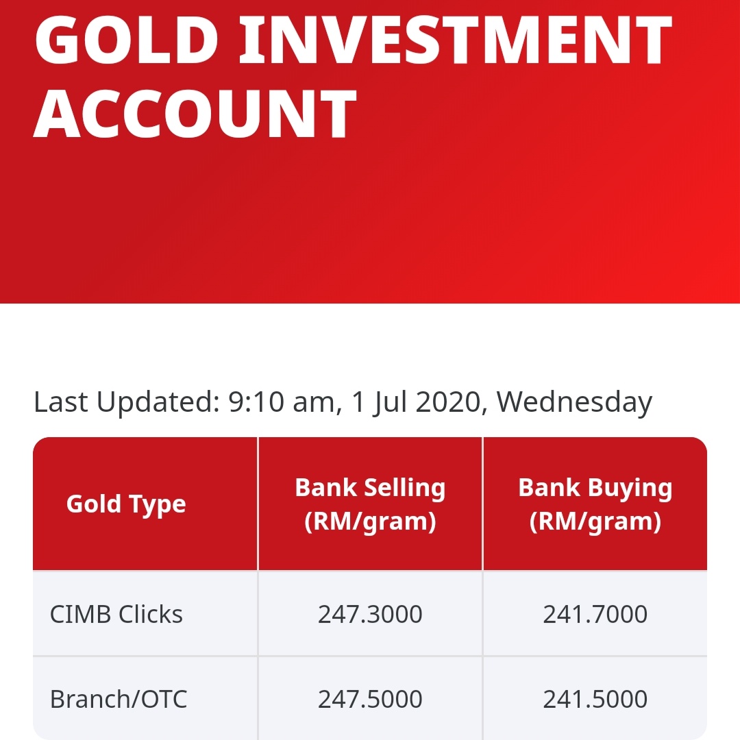  #HargaEmas 1 July 2020Naik lagi pun okay. Tempted juga nak jual dah nampak untung ni huhu.