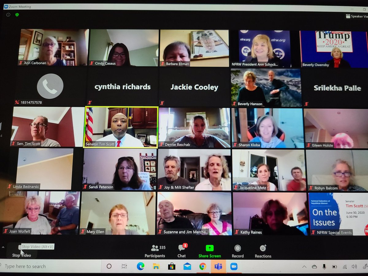 cindycasaus's tweet photo. Great hearing from @SenatorTimScott on tonight's #NFRW members-only briefing. We had close to 400 members tune in from all across the Federation! @AzFRW #NFRWLeads #AzFRW https://t.co/KFwergSDP6