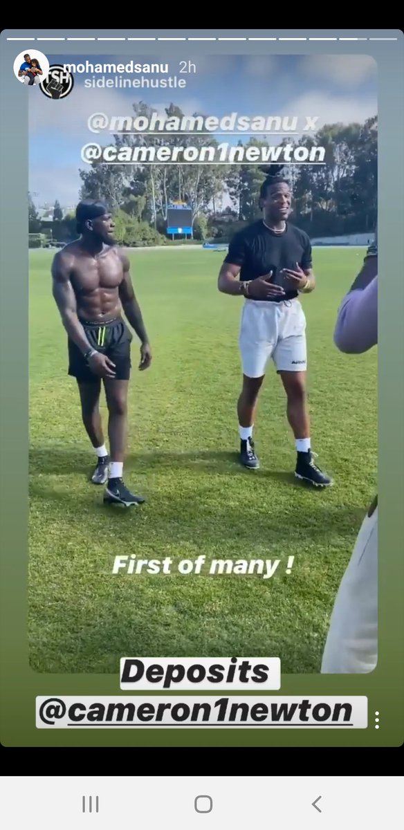 Mohamed Sanu and Cam Newton getting together for a workout in LA today. @Patriots #Patriots @nflnetwork @AroundTheNFL https://t.co/w6gwt5ovps