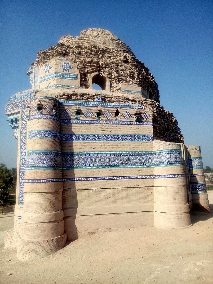 The Tourist Face of UchBibi Jawindi___This is the face of Uch Sharif to have decorated postcards, corporate calendars and booksIn the north-west corner of Uch, the fired brick domed tombs stand in an old burial ground dotted with humble graves plastered with clay