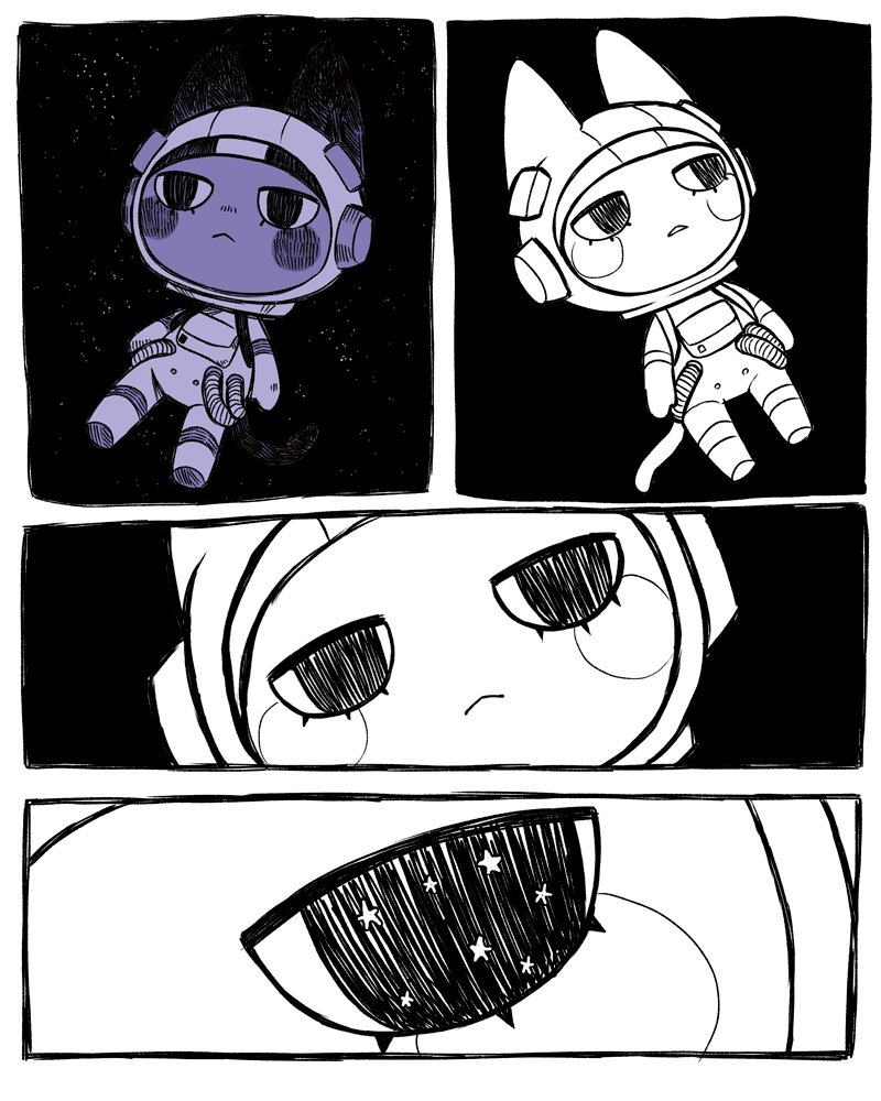 WIP of a comic short I decided to try again with at after PS decided to suddenly stop automatically saving after a crash. 