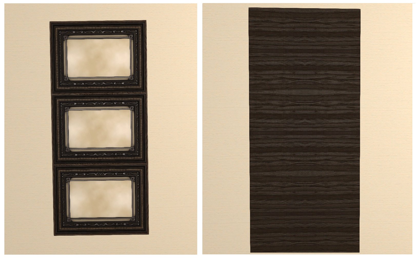 天子たん Tenko Tan 今日は壁紙に使える家具の紹介だぜ 壁に貼り付けるタイプの家具をひっくり返して使うぜ ピクチャーフレームg2 は 美しい木目 バスルームタイル は コンクリート デモンズウォール は 大理石 グランコスモス は 金屏 お家の彩りに