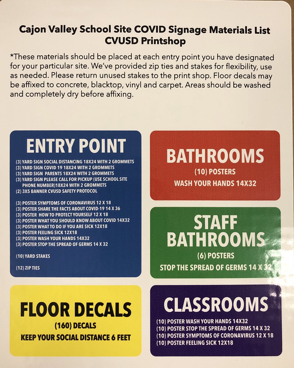 EdHidalgoSD's tweet image. Starter kits #safetyprotocol 27 sites. #SafetyFirst @cvusdprintshop