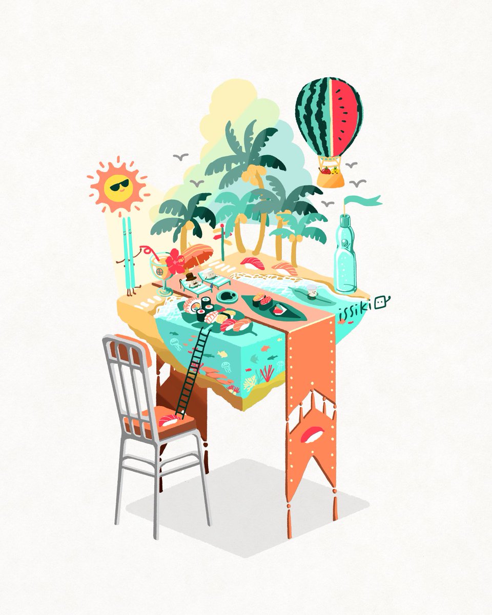 tree palm tree fruit food drinking straw sun bird  illustration images