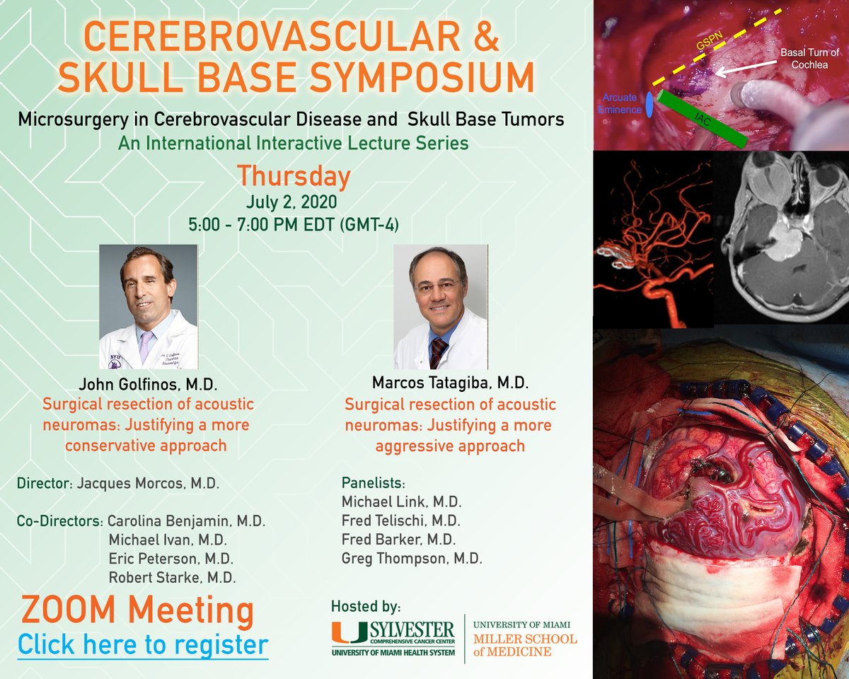 jacquesmorcosmd's tweet photo. @Acousticneuromas. Aggressive or Conservative surgery? Join us July 2 at 5pm EST to hear experts debate this. @nasbsorg @NSTumorSection @NeuroOnc #skullbase #johngolfinos #marcostatagiba #michaellink #fredtelischi #gregthompson #fredbarker. Register at https://t.co/Z7cm2d9rYr https://t.co/HkVJGFu6rT