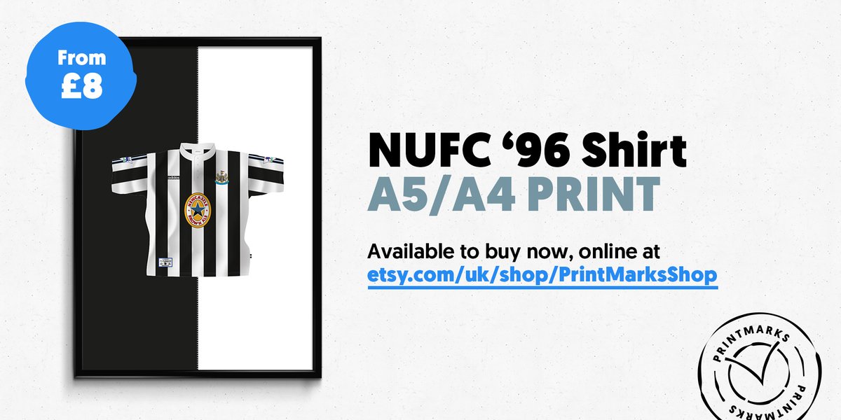 PrintM4rks's tweet photo. Toon fans, remember the Entertainers era?! We miss it too! Get your illustration of the iconic 95-97 home shirt. #NUFC #NewcastleUnited #Etsy #EtsySeller #illustration #NEWTOT https://t.co/8wr4JR5VeZ