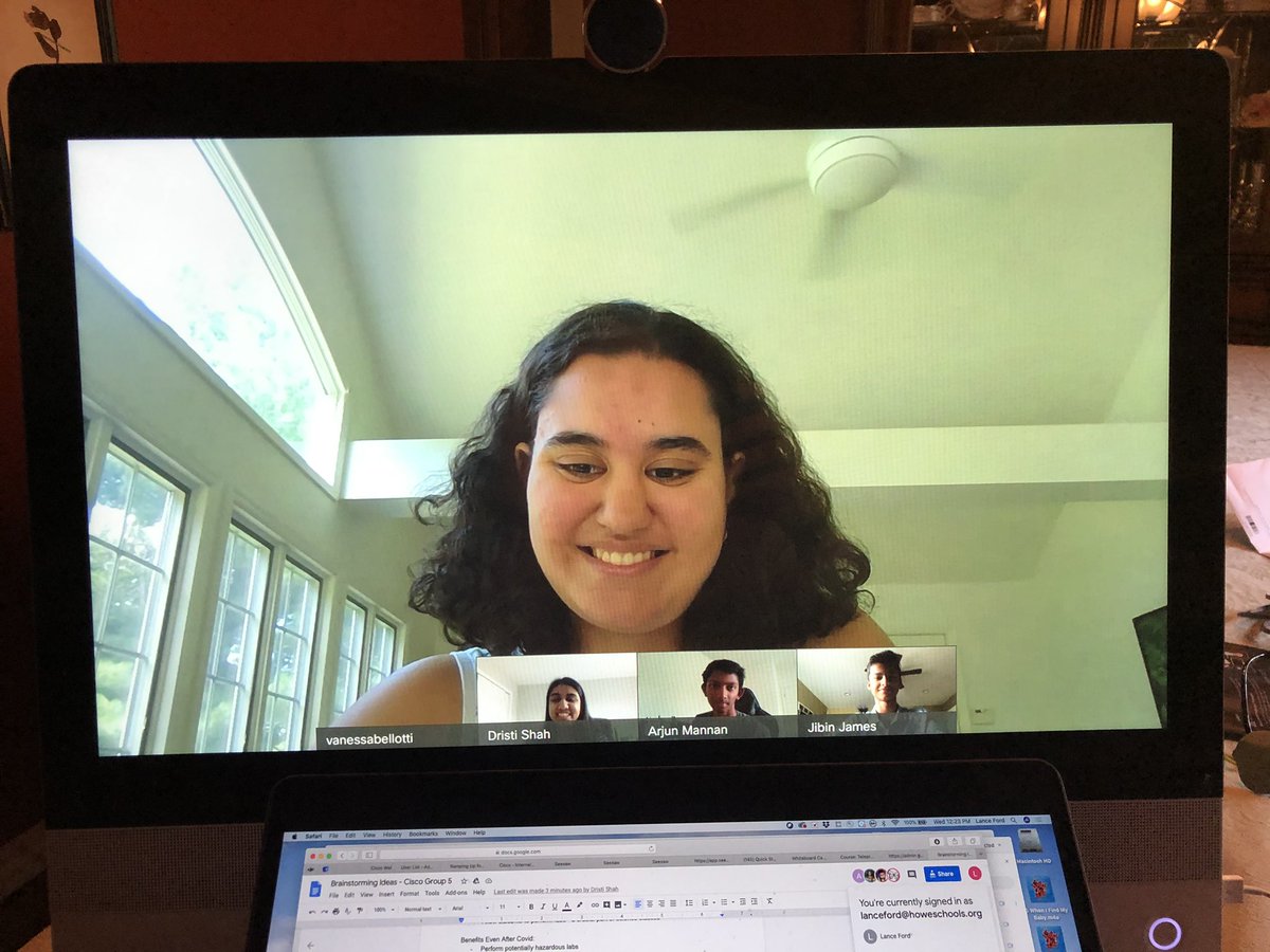 lancemford's tweet photo. Wow!!! What a great group of students from #CiscoHigh2020. Thanks for letting me join you via @CiscoCollab as you’re developing the capstone project. This is the #ciscofutureofwork. @Cisco_Uriah Good luck team!!! https://t.co/4cAjPl8iBa