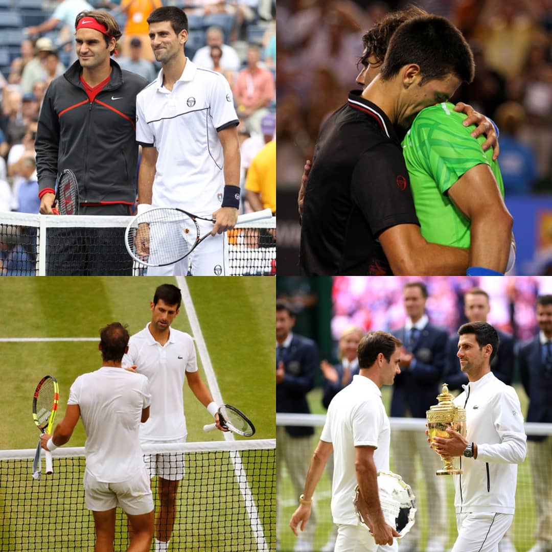 InTennisCourt's tweet photo. ¿Las más grandes victorias de Novak #Djokovic? 

🔹#USOpen 2011 — vs Roger #Federer 
🔹#AustralianOpen 2012 — vs Rafael #Nadal 
🔹#Wimbledon 2018 — vs Rafael #Nadal 
🔹#Wimbledon 2019 — vs Roger #Federer

📸 Vía: Zimbio https://t.co/ep52D52iuN