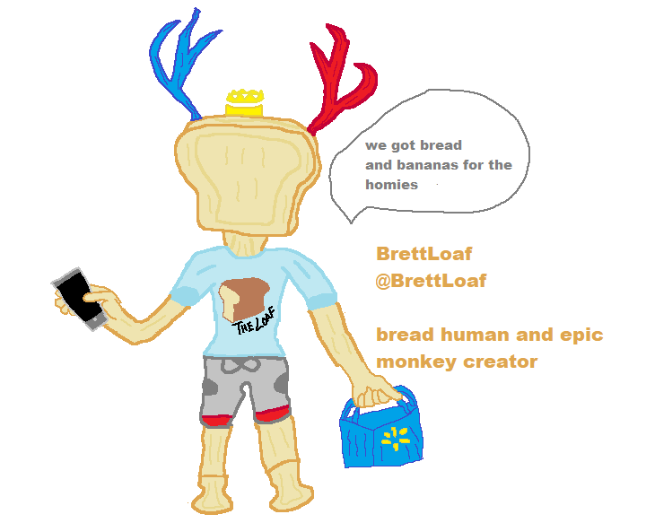 Chappie On Twitter Day Three Of The Drawing Roblox Twitter Community Members Series He S A Loaf Of Bread That Turned Himself Into A Human And Is Known To Be The Funny Creator - roblox loaf
