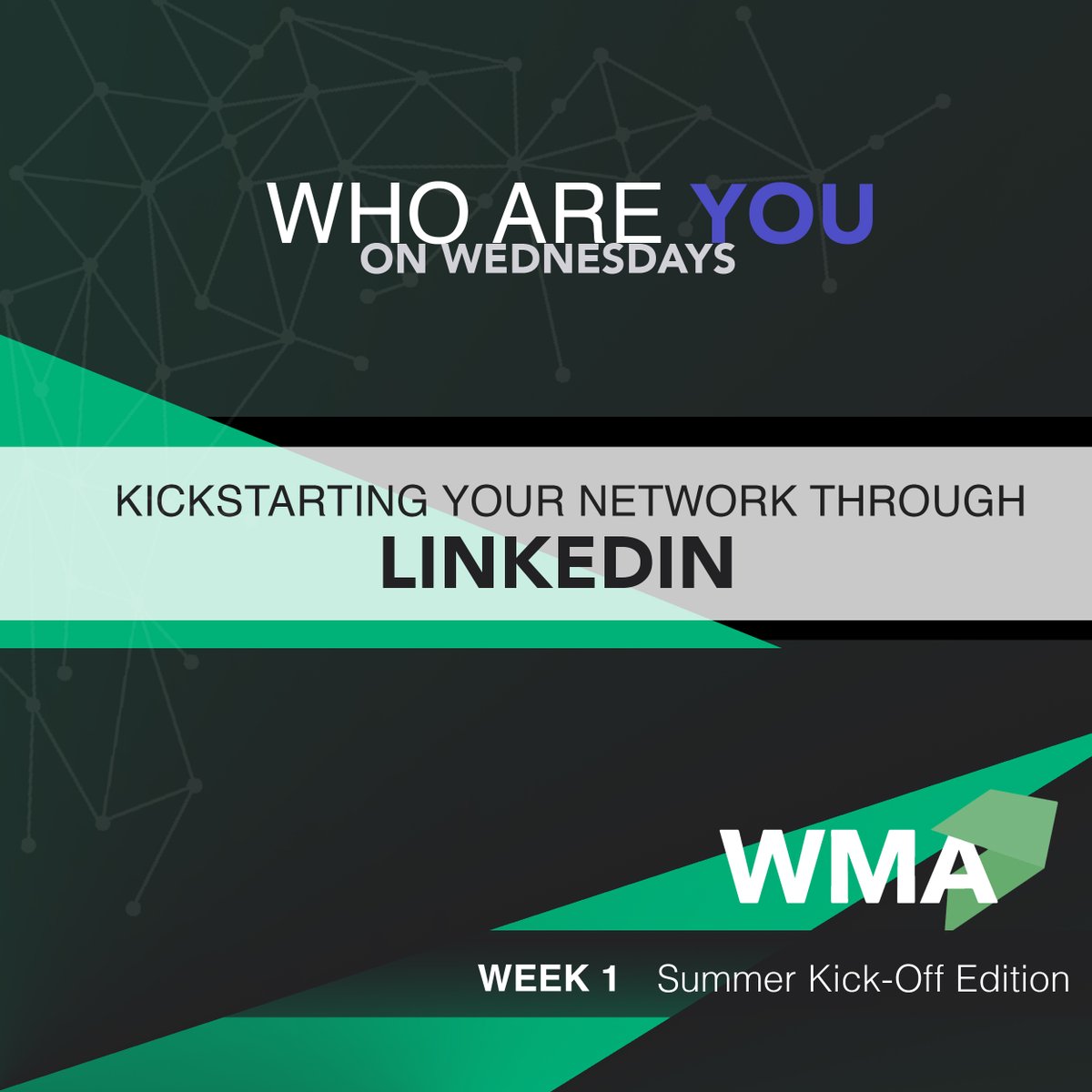 WMAishere's tweet photo. We are excited to announce that today is the kick-off for our weekly "Who are you" initiative on both our IG and FB pages! Today's post is all about helping students get started on LinkedIn. Check it out! https://t.co/4H8lQbFMQJ