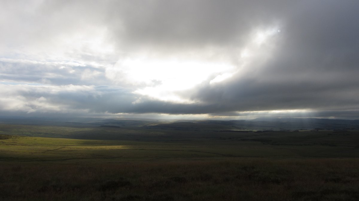 Day 5) Padon Hill to Greenlee LoughThis was a day of rain-sun-rain-sun, dozens of stiles, feeling dog-tired, taking gear on & off, angry cattle diverting me off-course, and a bare-foot river crossing. I stopped briefly to admire a gorge at Warks Burn and promised to return.