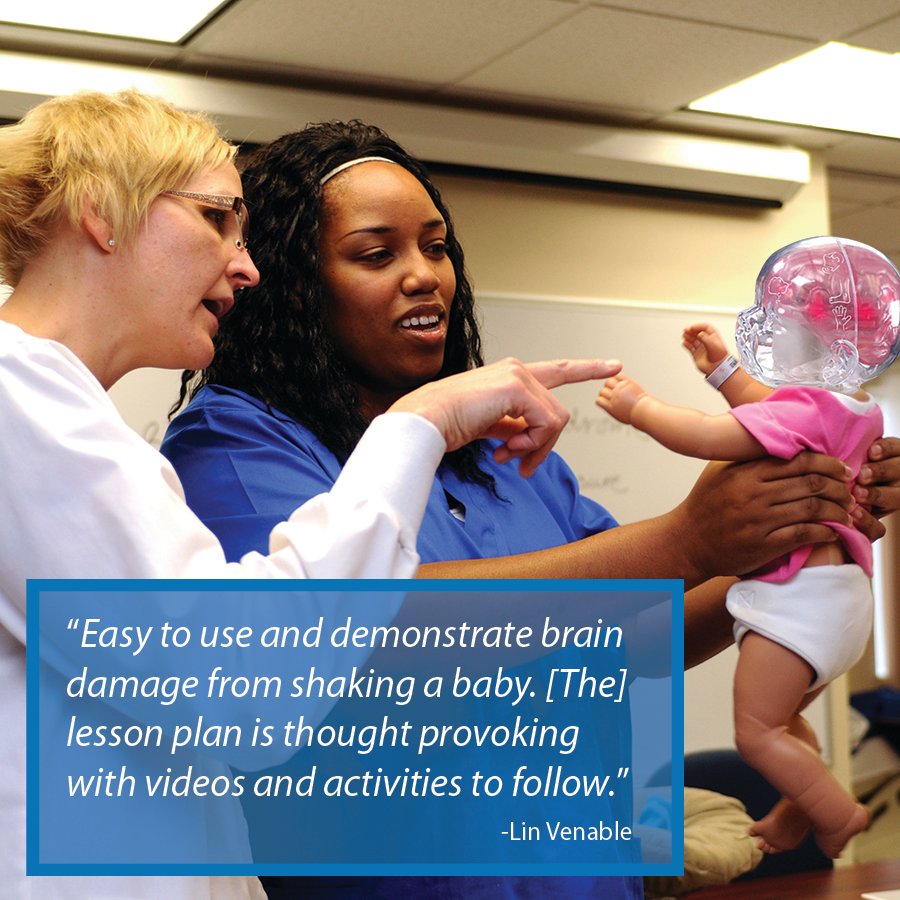 RealityworksInc's tweet photo. Used to educate students and community members on the dangers of shaking a baby, the Realityworks #ShakenBabySimulator dramatically depicts the effects to an infant’s brain after just a few seconds of shaking. Learn more at https://t.co/WeVpdvyurC
#NeverShake #ShakenBabySyndrome https://t.co/Qw9ALNz73c
