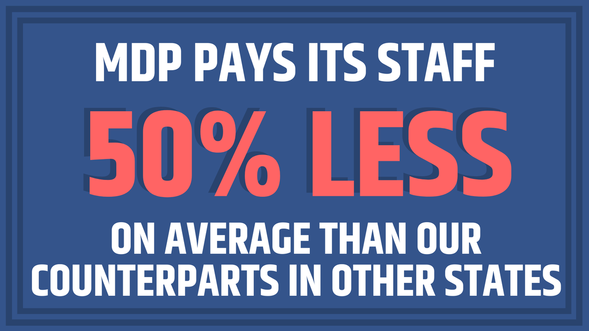 Wanna know what we're fighting for? Fair wages are a huge component of our goals as a unit. Here's where the MDP stands today, without a union contract: [THREAD]