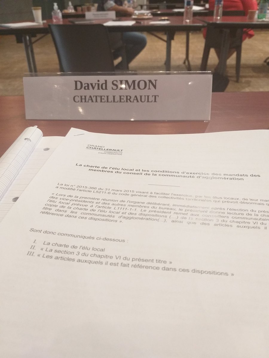 davidsimon86's tweet photo. A l'Angelarde pour l'installation le l'executif de @CAChatellerault 
Félicitations aux nouveaux élus. https://t.co/vZyzB8qKWk