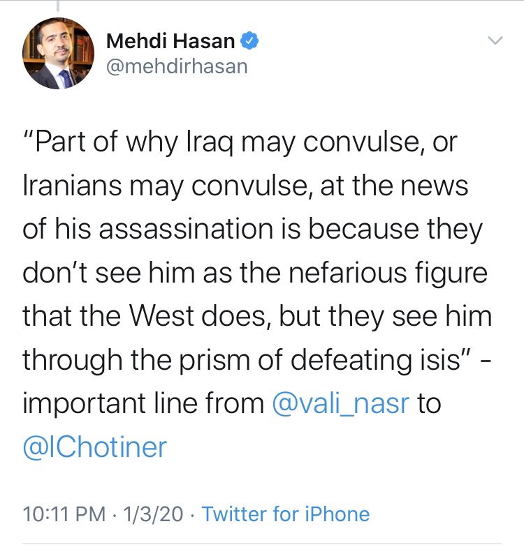 And I, for one, am stunned to see  @mehdirhasan react this way.