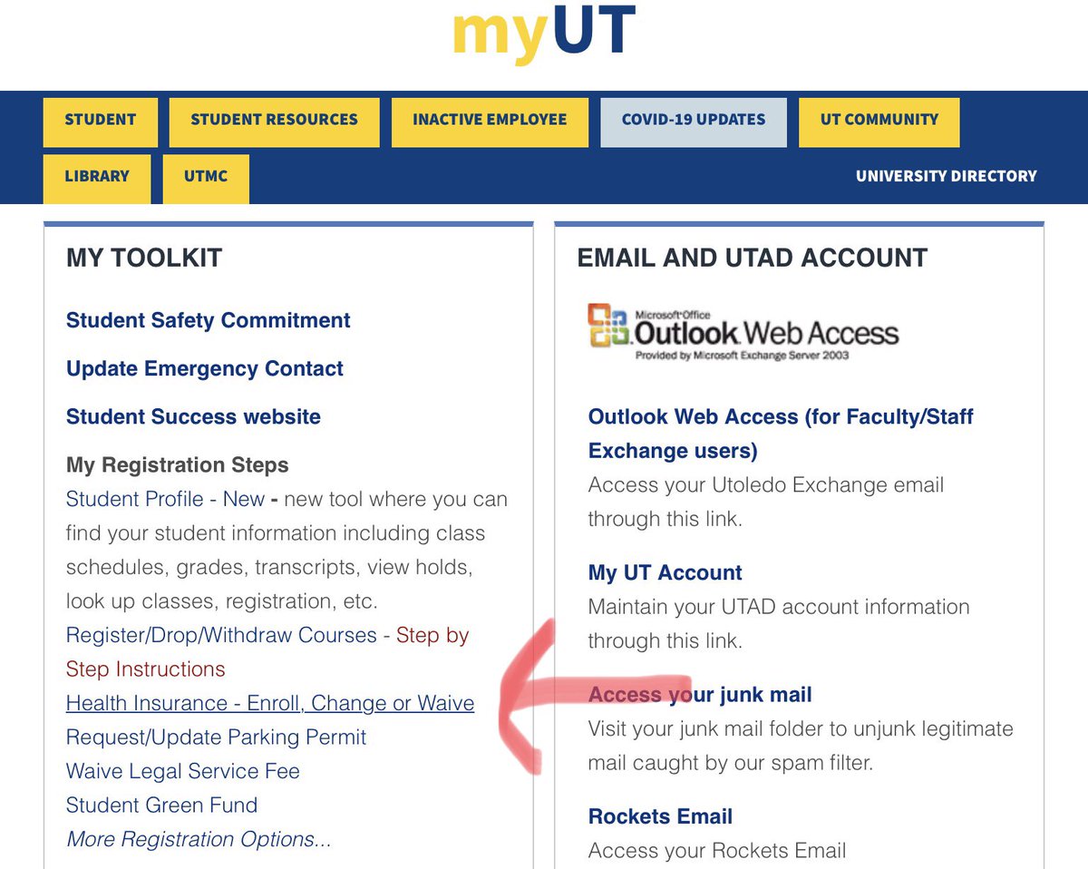 NickandAnjali's tweet photo. This year, UToledo students are all opted in to buying health insurance at over $900 an academic year. If you already have health insurance, you can opt out with the following steps: https://t.co/y1Fv4shNdU