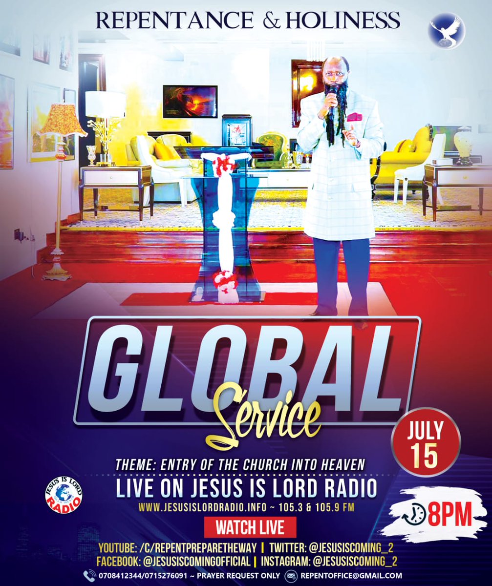sammyNgeno1's tweet photo. #midweekeveningservice
Tonight is going to be powerful as The Mightiest Mightiest Prophets are going to come on air @JesusIsLord_R 105.3 &105.9FM https://t.co/a8j4WgmyFR