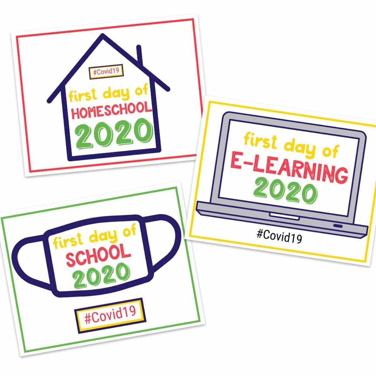 Covid-19 has certainly thrown 2020 for a loop. Mark the first day of school, whether it's in person, e-learning, or homeschooling, with these printable first day of school signs. thehappierhomemaker.com/first-day-of-s…