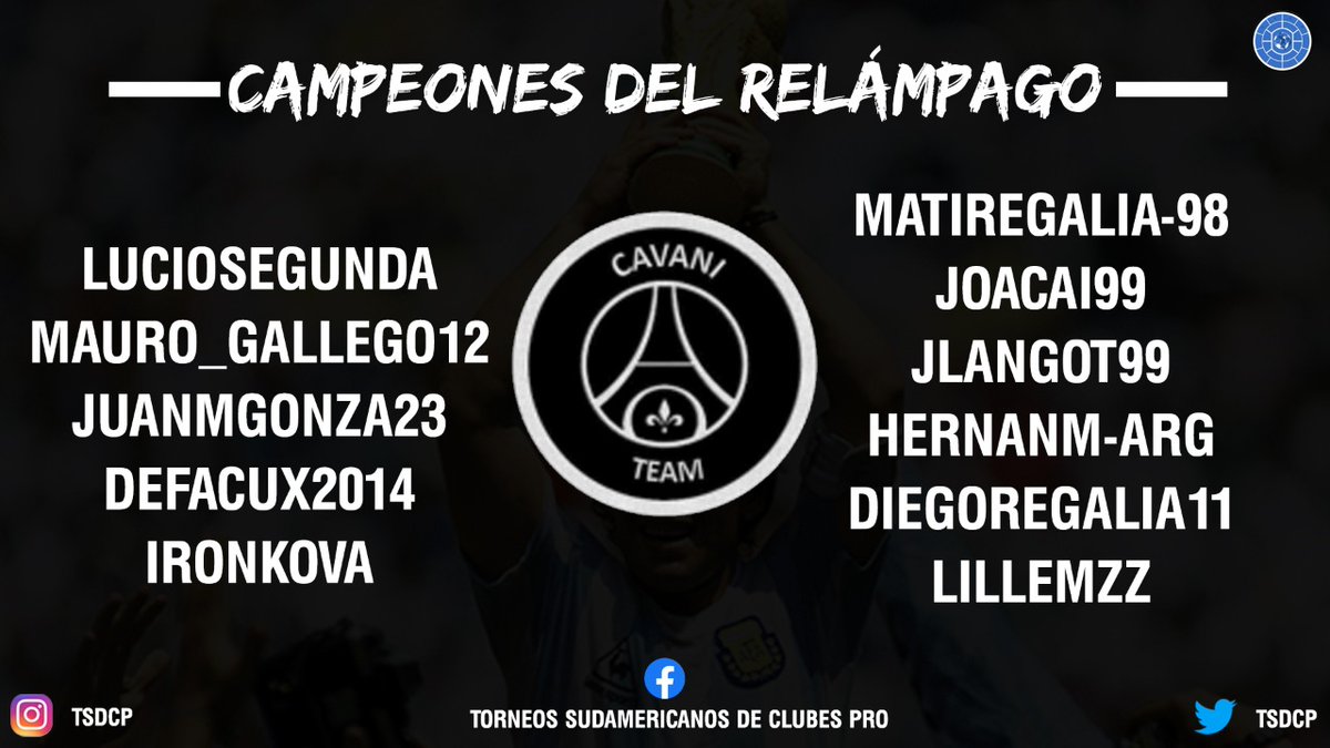 TSDCP's tweet photo. Queremos felicitar 🥳 a @CavaniTeam1 por salir campeón 🏆🎖️ del relámpago a beneficencia para @Tanque_Vegaok
Campaña del campeón 👇
7PJ: 7PG: 0PE: 0PP: 13GF: 3GC: +10DG
#juegoentsdcp
#torneorelampago
#tsdcp
#campeones https://t.co/5fdznF0K9w