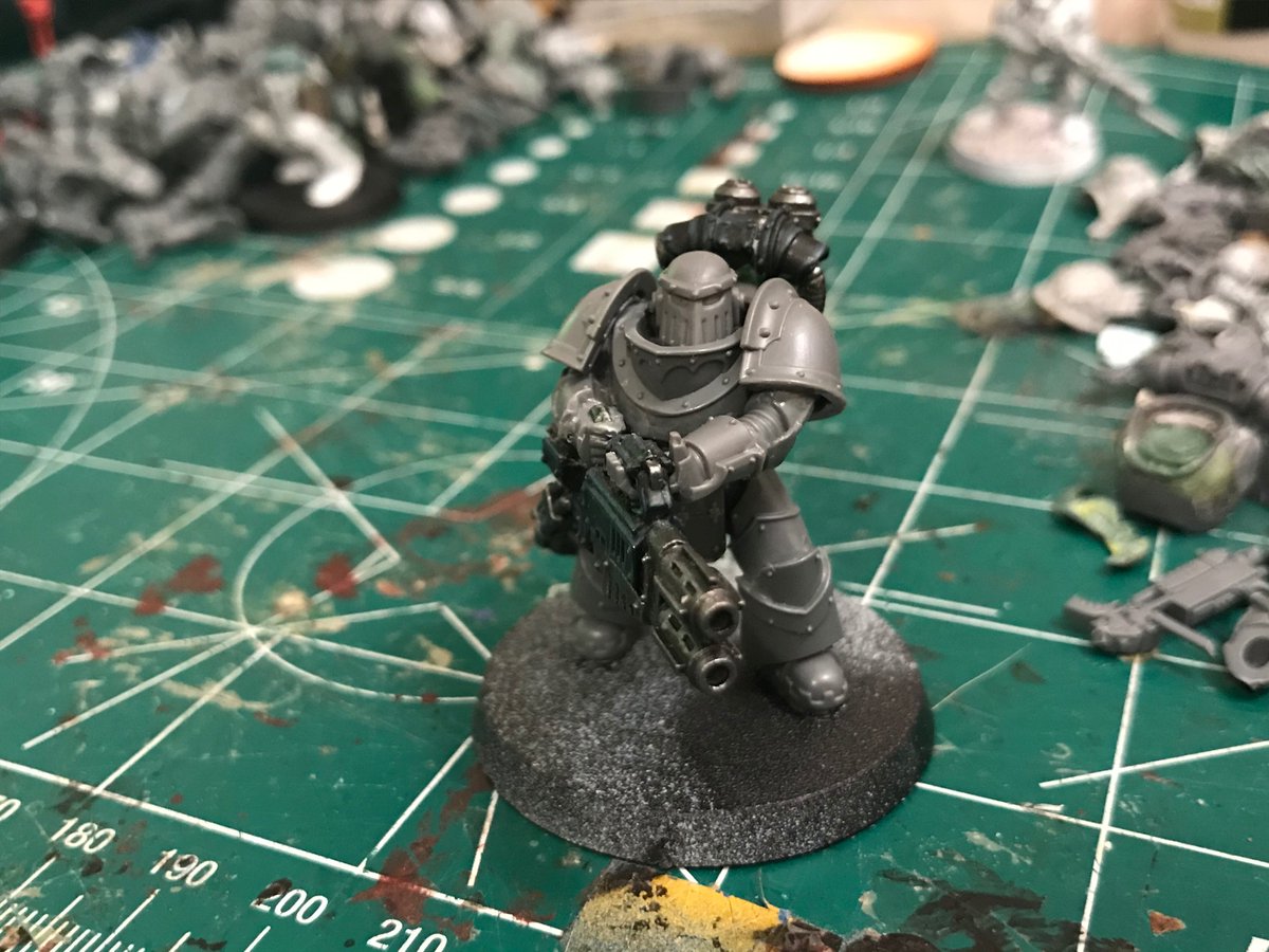 NateDungeon's tweet image. Beginning work on my true scale Executioners. Trying to get a small combat patrol ready for crusade once games can start again. 

#Warmongers, #truescale, #warhammer40k