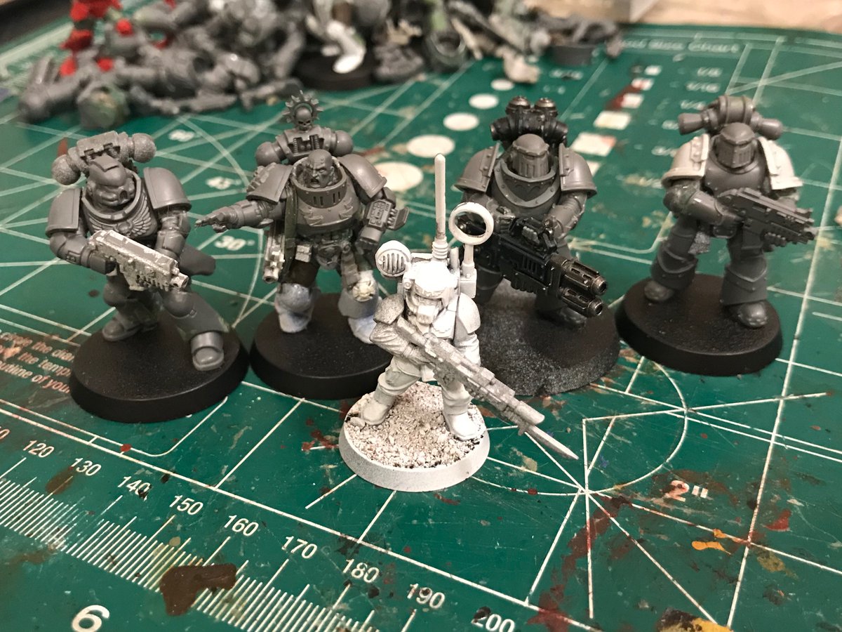 NateDungeon's tweet image. Beginning work on my true scale Executioners. Trying to get a small combat patrol ready for crusade once games can start again. 

#Warmongers, #truescale, #warhammer40k