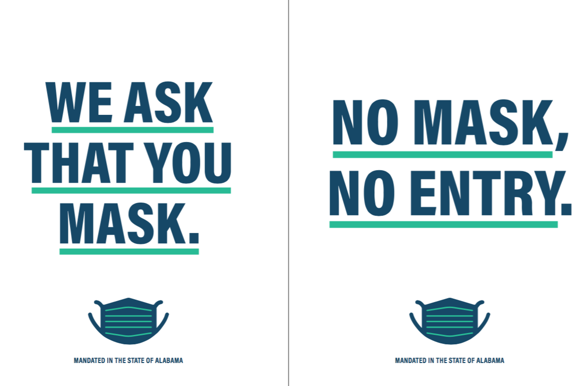 Our360News's tweet photo. The Governor's office has created graphics for businesses to display to alert the public that masks are mandatory. Visit https://t.co/FNuvKCJ51n… to download them.
#ALPolitics https://t.co/dIWxpKLsNb
