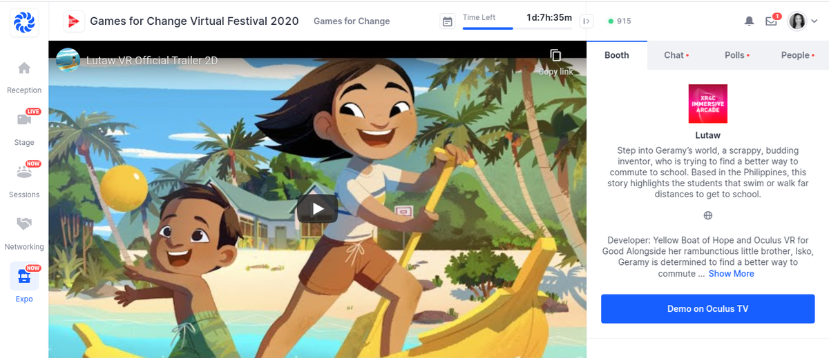 It's Day 2 of @G4C! @lutaw_vr is screening in XR for Change category at the 2020 @G4C Virtual Festival, which is from July 14-16.  #G4C2020 #G4CVirtual #Hopesails #lutaw
app.hopin.to/events/g4c2020…