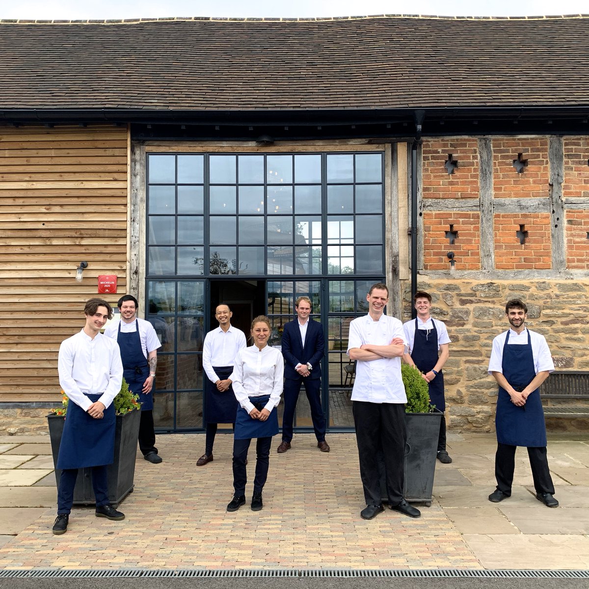 Our fab team led by Head Chef Chris Simpson ready and raring to go for the re-opening tonight after nearly 4 months.  Our doors are now open again - we look forward to welcoming you all back #WelcomeBack #localrestaurant #MichelinStar #Herefordshire #Worcestershire  #Shropshire