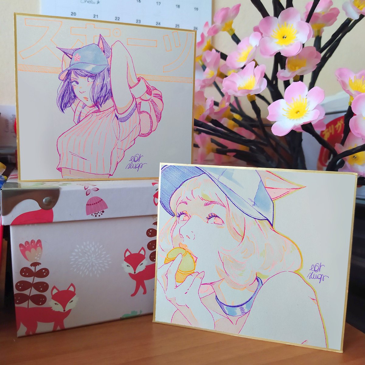 ✨WIN A SHIKISHI✨
@SukebanNYC is hosting a 24 hours Instagram giveaway to win one of the shikishis I've made for them!! ? Each shikishi comes with a set of "Holo Catgirls" stickers ??

Enter here: https://t.co/iRPZKxhgEF 