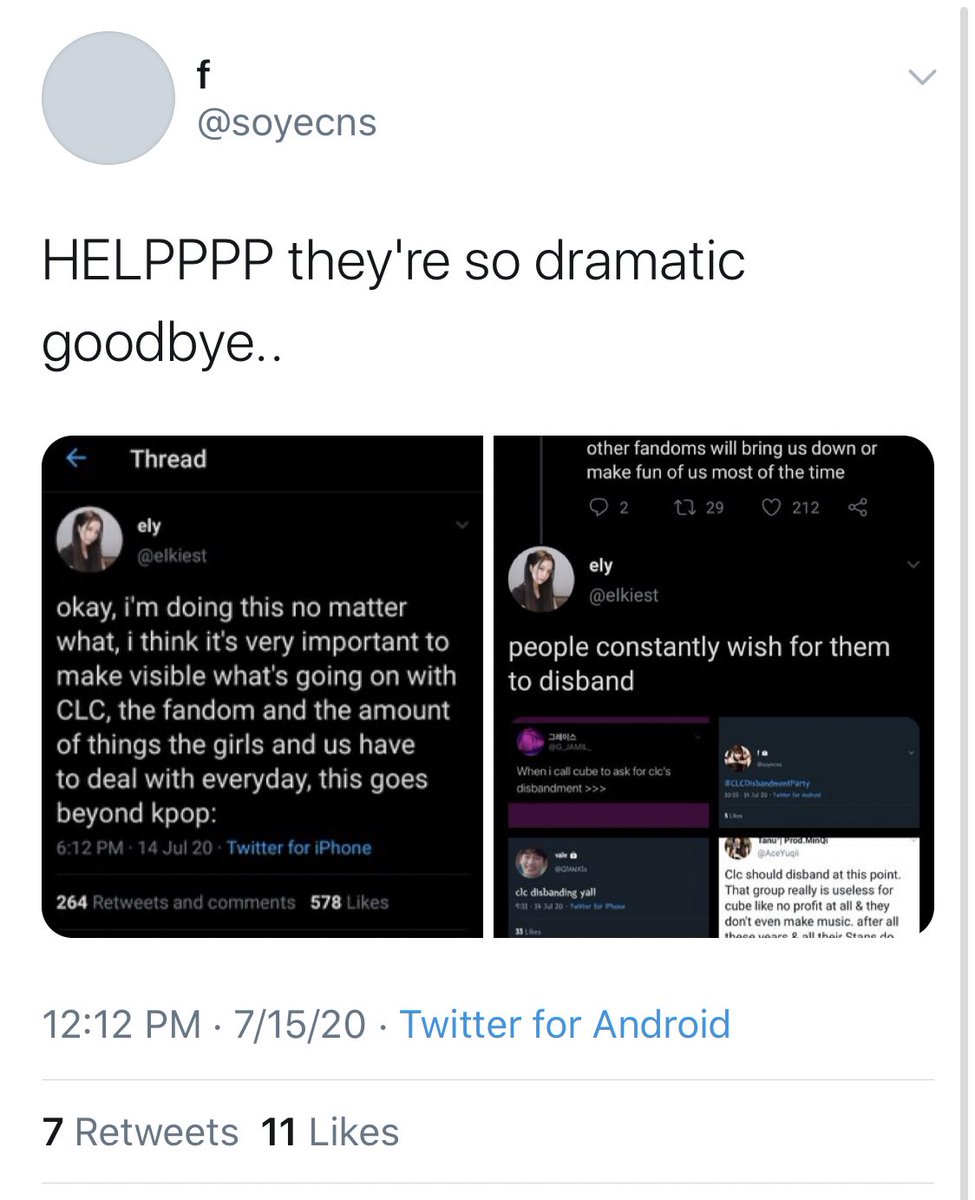 calling us dramatic for making the same exact thread expressing our concerns just like their fandom did. apparently we aren't allowed to also be sad over such things or raise concerns