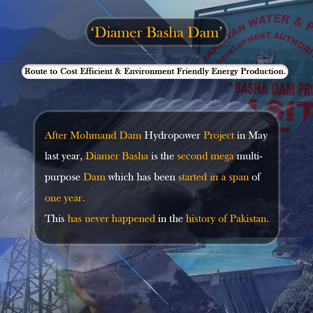 A THREAD ON DIAMER BASHA DAM PROJECTAfter Mohmand Dam Hydropower Project in May last, year, Diamer Basha is the second mega multi-purpose Dam which has been started in a span of one year. This has never happened in the history of Pakistan. #BhashaDamWillStrengthenPak