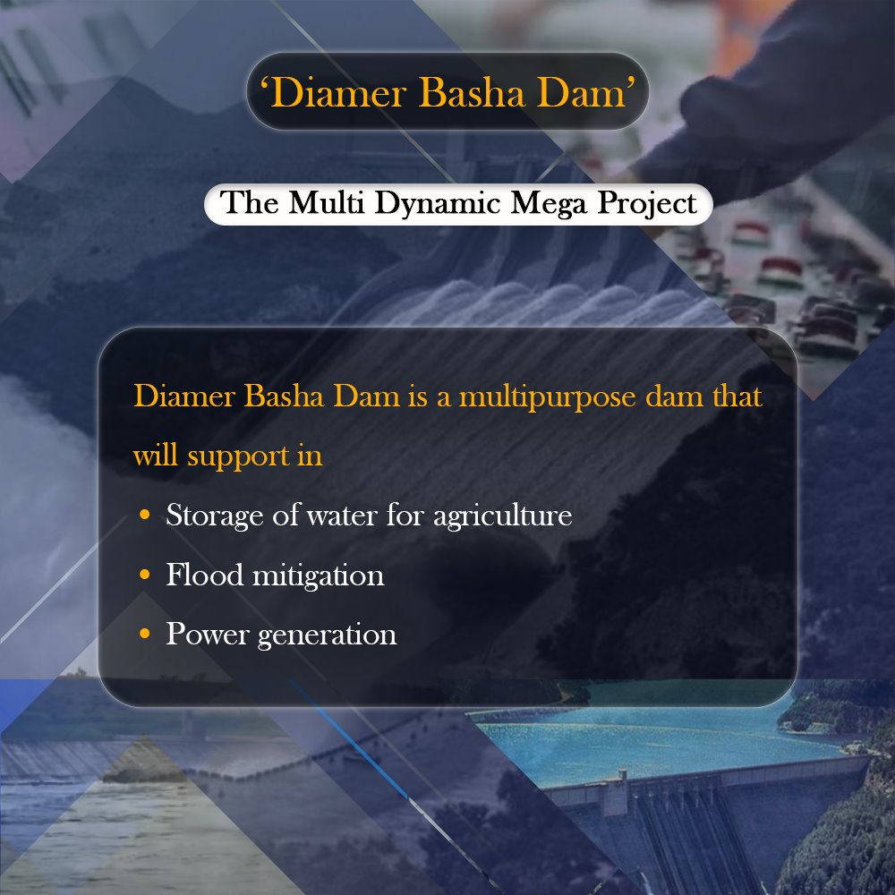 •Diamer Basha Dam Project will stimulate economic activities in the far-flung and backward areas of Gilgit-Baltistan, providing as many as 16550 job opportunities to the locals and Pakistani engineers #BhashaDamWillStrengthenPak