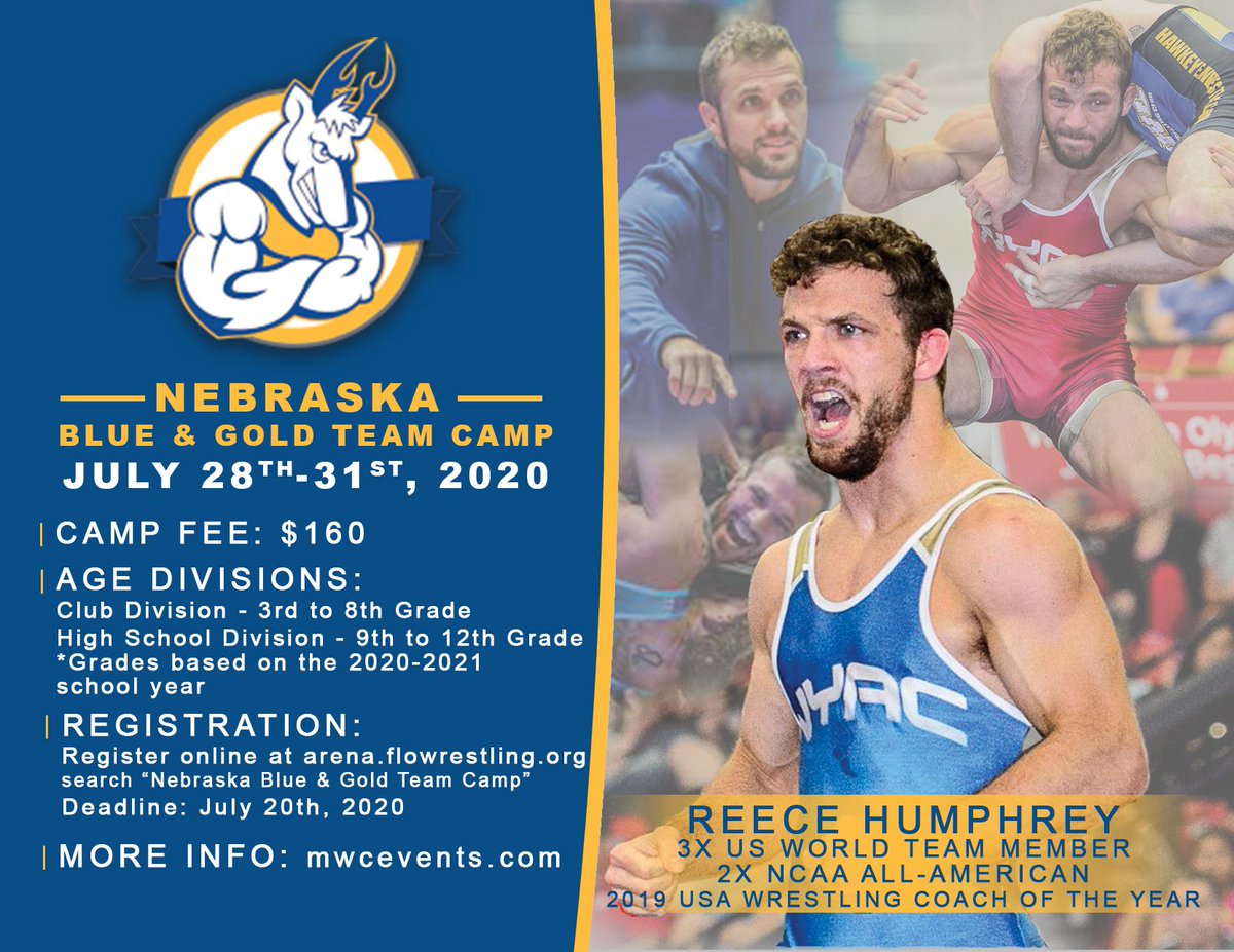 Just a few days left to get signed up for the Blue and Gold Team Camp featuring Reece Humphrey! Come learn from a 2X Ohio St. All-American, 3X United States World Team Member and all-around human highlight reel <a href="/HighlightHump/">Reece Humphrey</a>