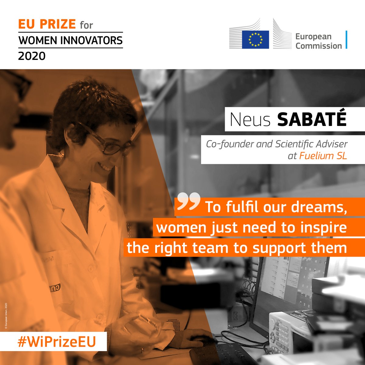 EUScienceInnov's tweet photo. DYK that batteries could be made of paper? 

Meet #WIPrizeEU 2020 finalist Neus Sabaté, co-founder and Scientific Adviser at Fuelium and find out more about her work with eco-friendly batteries for portable diagnostic devices.

https://t.co/4GeWWefGpT https://t.co/GNw9btGFWj